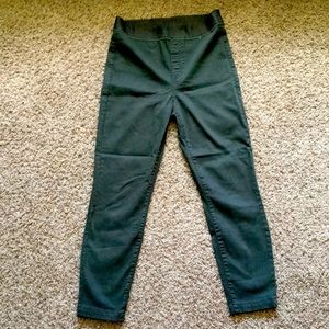 Green pants with elastic waist